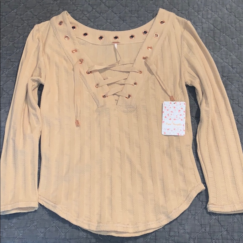 Free People sun fade ( light yellow) shirt